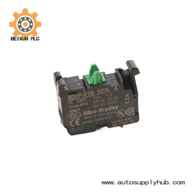 B&R 800F-X10 Contact Block, 22.5mm, Plastic, 1 NO - Industrial Control Module